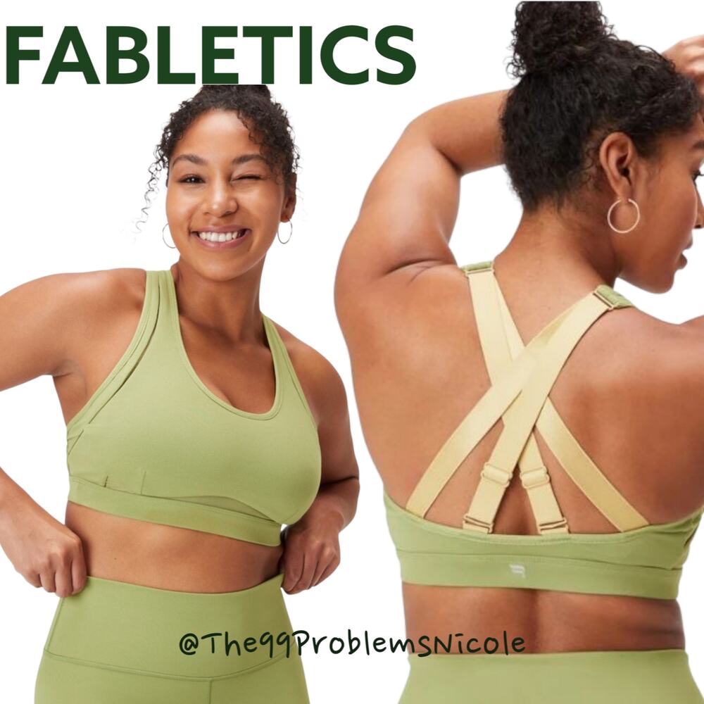 Fabletics Belle High Impact Sports Bra in Green